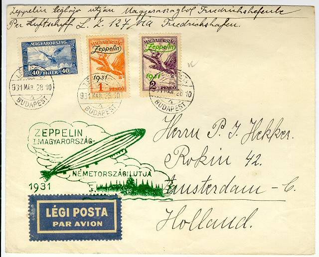 Zeppelin Hungary 1931.3.28 Zeppelin Hungary 1931.3.28